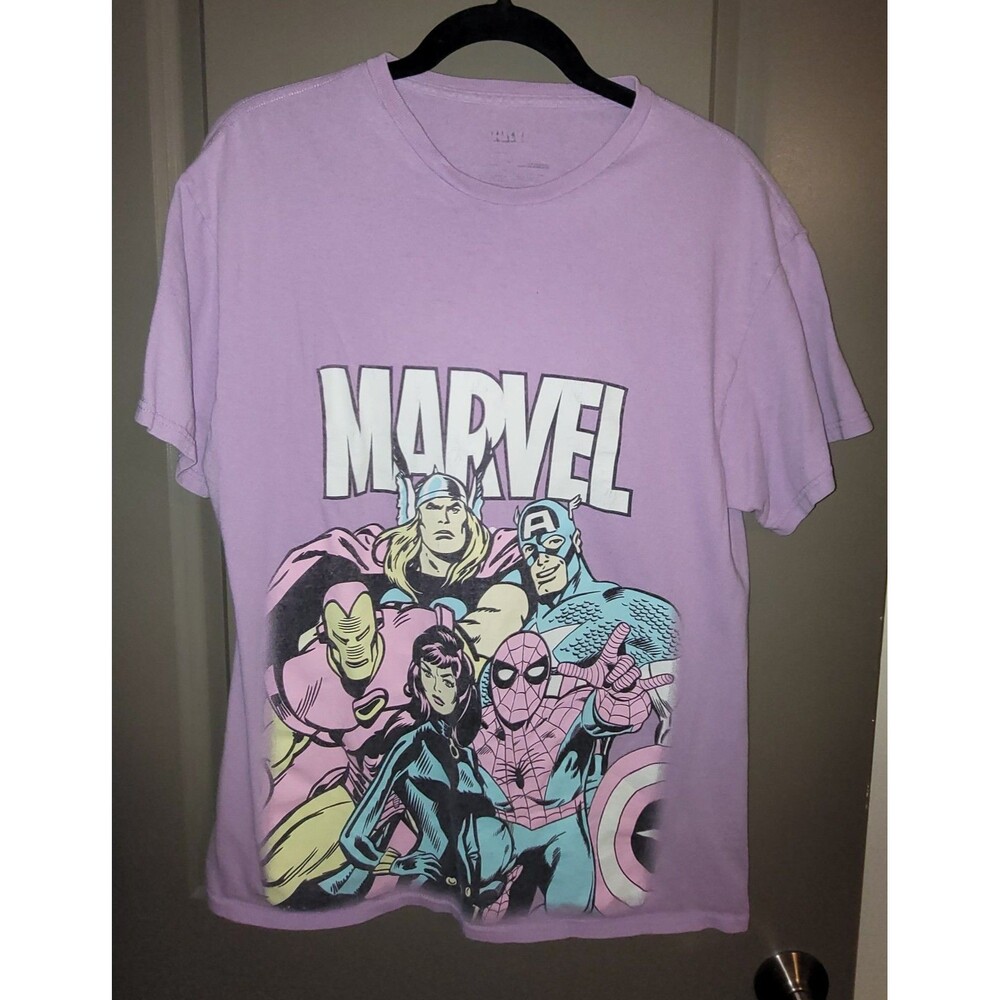 Marvel Avengers Graphic T-Shirt Lavender Purple Men's L
